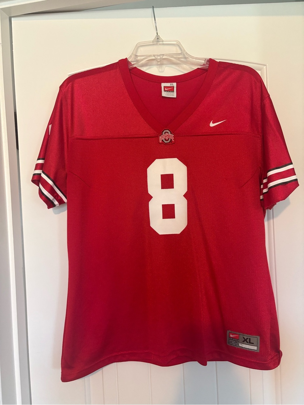 Ladies cut Nike Ohio State Red Football Jersey - Size XL